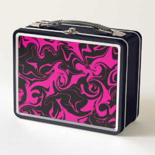 Spill - Magenta and Black Metal Lunch Box