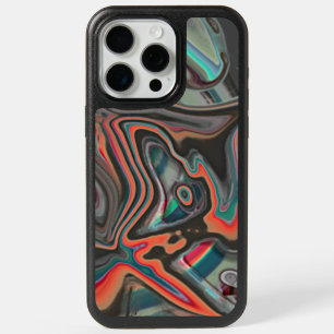 Spill o traces in gray, living coral and cyan iPhone 15 pro max case