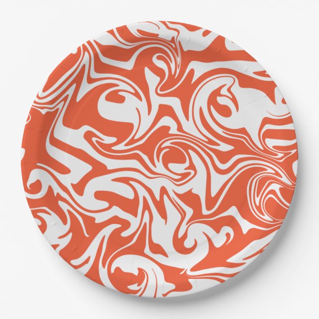 Spill - Orange and White Paper Plates (Front)