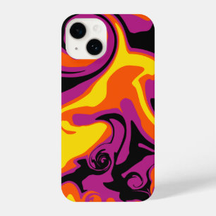 Spill - Orange, Black, Pink and Yellow iPhone 14 Case