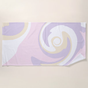 Spill - Pastel Pink, Yellow and Purple Beach Towel