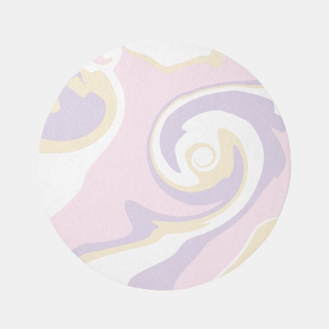 Spill - Pastel Pink, Yellow and Purple  Rug (Front)