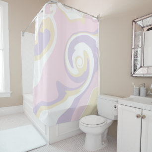Spill - Pastel Pink, Yellow and Purple Shower Curtain