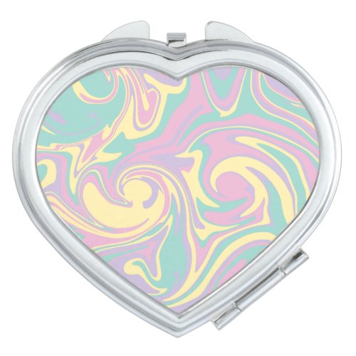 Spill _ Pastel Pink Yellow Purple and Green  Compact Mirror