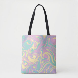Spill - Pastel Pink, Yellow, Purple and Green Tote Bag