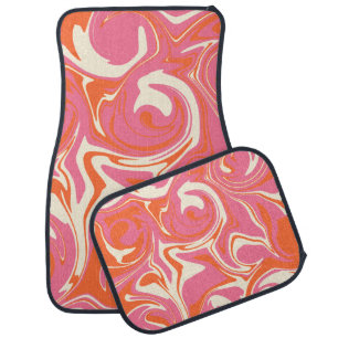 Spill - Pink, Orange and Cream Car Floor Mat