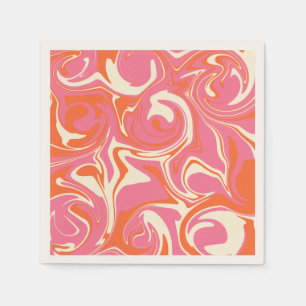 Spill - Pink, Orange and Cream Napkins