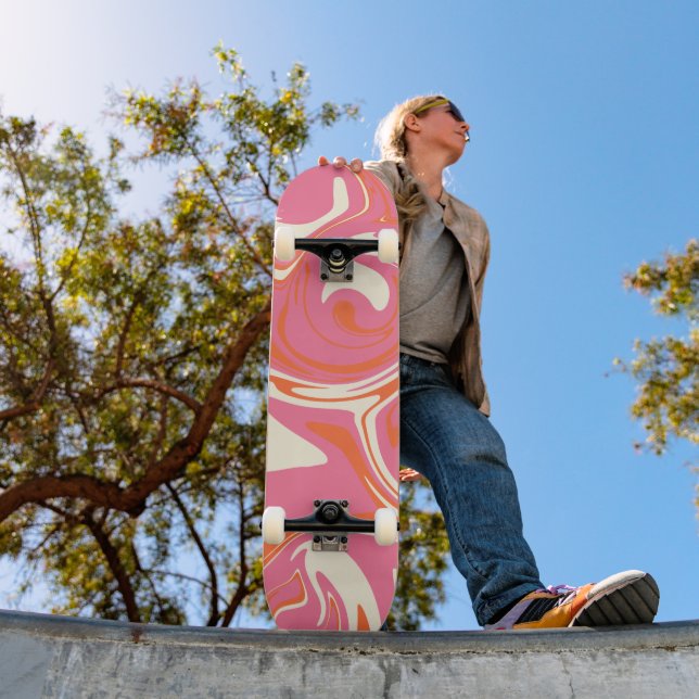 Spill - Pink, Orange and Cream Skateboard (Outdoor 1)