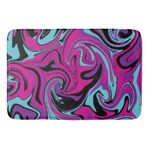Spill - Pink, Purple, Blue and Black Bath Mat