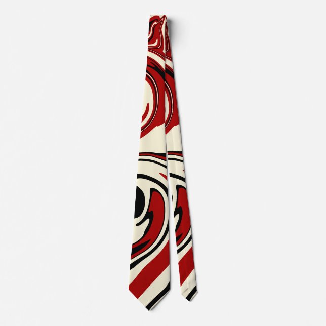 Spill - Red & Cream Neck Tie (Front)