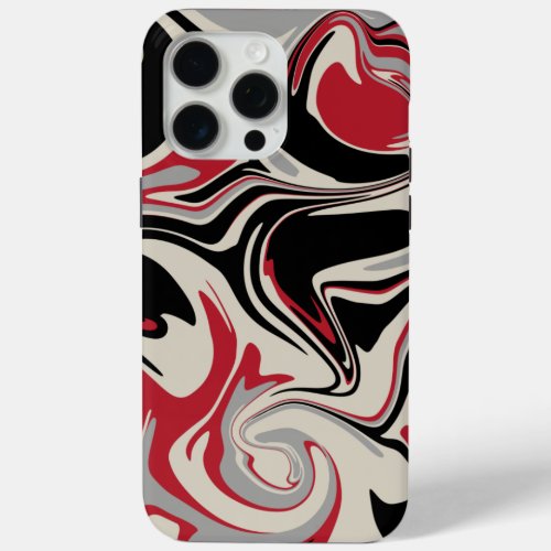 Spill _ Red Grey Black and Bone White iPhone 15 Pro Max Case
