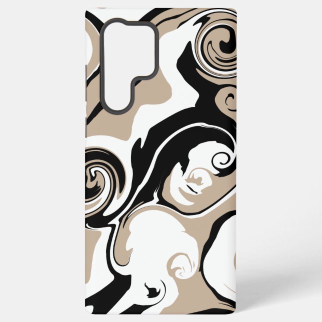 Spill - Taupe, Black and White Samsung Galaxy Case (Back)