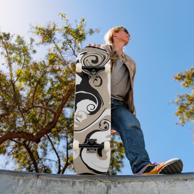Spill - Taupe, Black and White Skateboard (Outdoor 1)