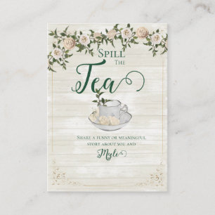 Spill the Tea Bridal Shower Flat Advice Card