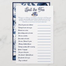 Spill the Tea: Bridal Shower Mix and Mingle Game
