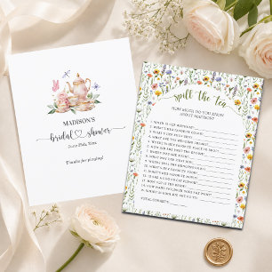 Spill the Tea Bridal Shower Tea Party Game