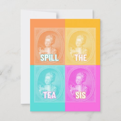 Spill the Tea Sis vintage portrait pop art Postcard