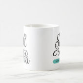 Spill the Tea Trendy Typography Black Teal  Coffee Mug (Center)