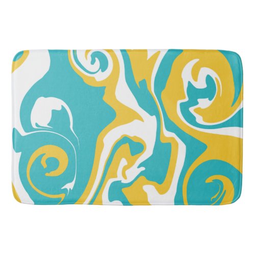 Spill _ Turquoise and Yellow Bath Mat