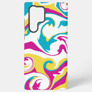 Spill - Turquoise, Yellow, Pink and White Samsung Galaxy S22 Ultra Case