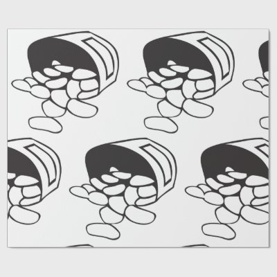 Spilled Beans Black and White Outline Wrapping Paper