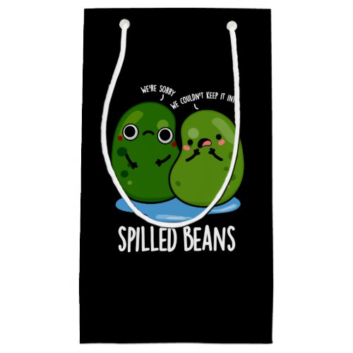 Spilled Beans Funny Veggie Bean Pun Dark BG Small Gift Bag