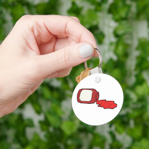 Spilled Jam Cute Red Jelly Jar Keychain