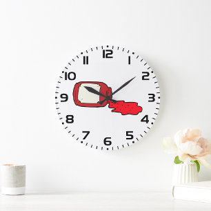 Spilled Jam Cute Red Jelly Jar Large Clock