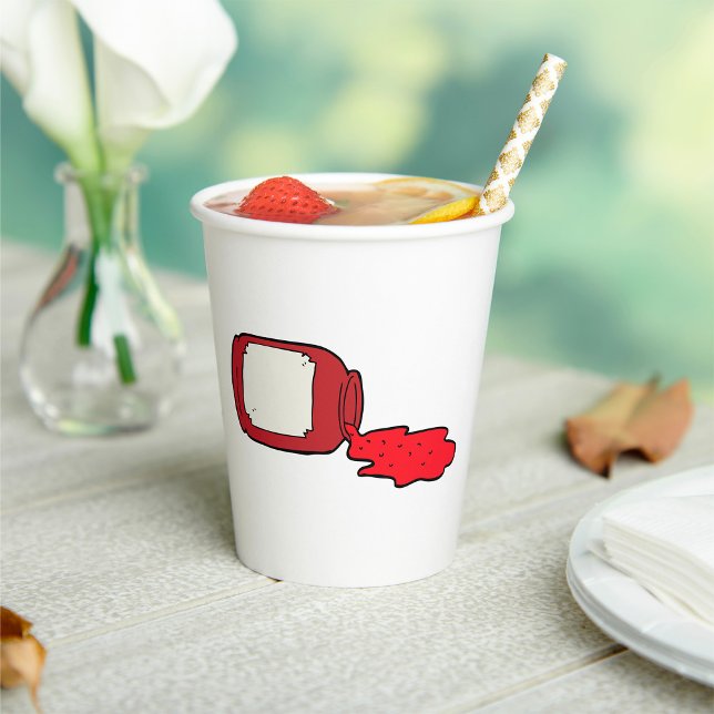 Spilled Jam Cute Red Jelly Jar  Paper Cups (Creator Uploaded)