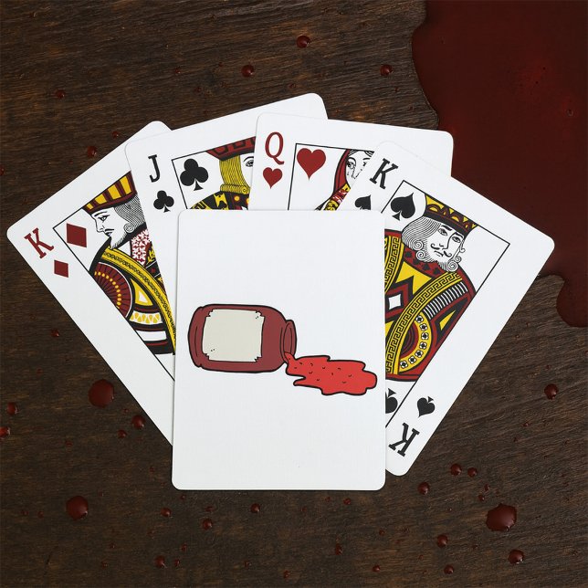 Spilled Jam Cute Red Jelly Jar  Poker Cards (Creator Uploaded)