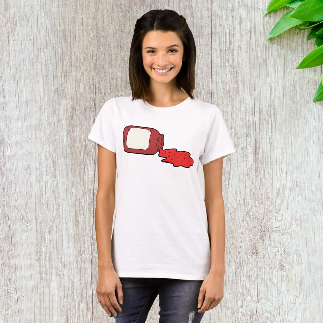 Spilled Jam Cute Red Jelly Jar  T-Shirt (Creator Uploaded)