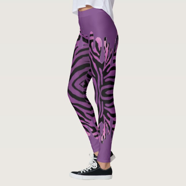 Spilled purple tiger leggings (Left)