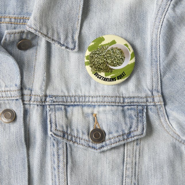 Spilled Split Green Peas Photograph Pinback Button (In Situ)