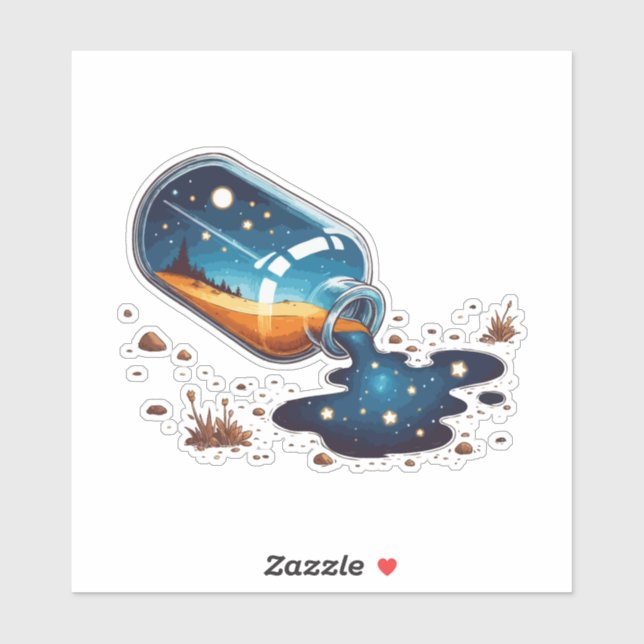Spilling Sky Bottle Sticker (Sheet)