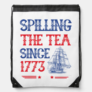 Spilling The Tea Since 1773 4Th Of July Vintage Drawstring Bag