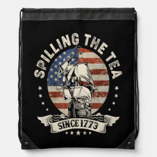 Spilling The Tea Since 1773 Patriotic 4Th Of July Drawstring Bag