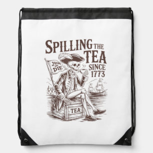 Spilling The Tea Since 1773 Patriotic American 4Th Drawstring Bag