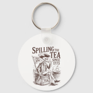 Spilling The Tea Since 1773 Patriotic American 4Th Keychain