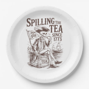 Spilling The Tea Since 1773 Patriotic American 4Th Paper Plates