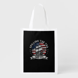 Spilling The Tea Since 1773 Red White Blue Funny 4 Grocery Bag
