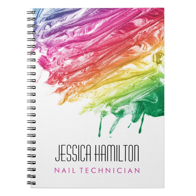Spilt Rainbow Nail Polish - Nail Technician Notebook (Front)