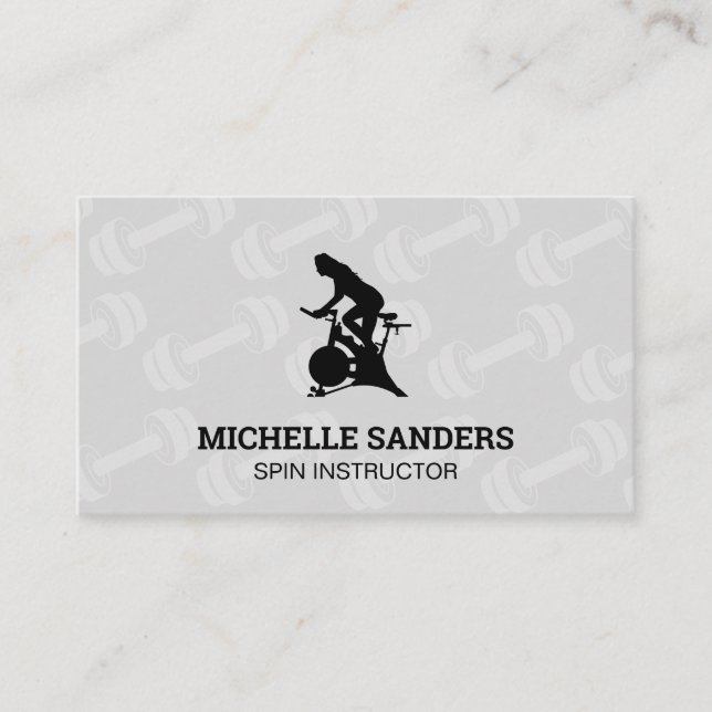 Spin Bike | Dumbbell Pattern Business Card (Front)