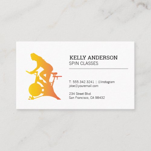 Spin Bike Icon Business Card