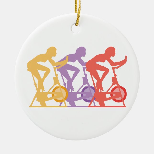 Spin Class Ceramic Ornament (Front)
