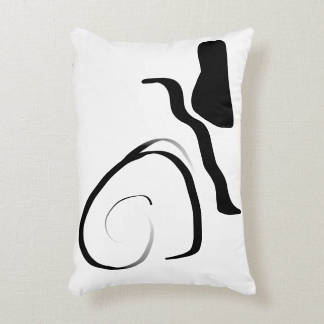 Spin Cycle: Abstract Black & White Accent Pillow (Front(Vertical))