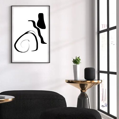 Spin Cycle Abstract Black  White Canvas Print
