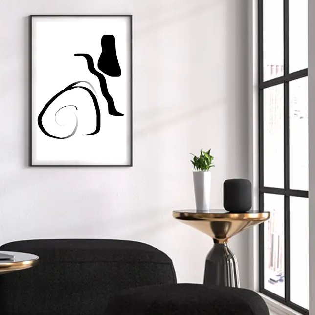 Spin Cycle: Abstract Black & White Faux Canvas Print (Creator Uploaded)