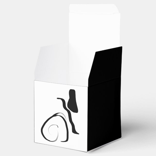 Spin Cycle: Abstract Black & White Favor Boxes (Opened)