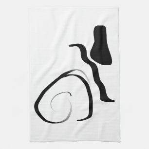 Spin Cycle: Abstract Black & White Kitchen Towel