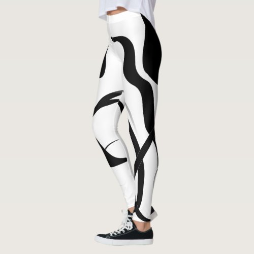 Spin Cycle Abstract Black  White Leggings